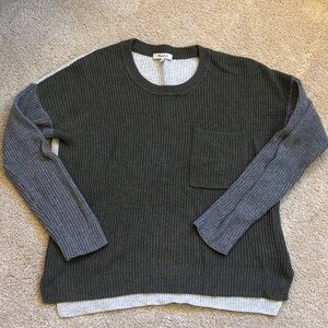 Madewell Sweater - Dark Gray and olive